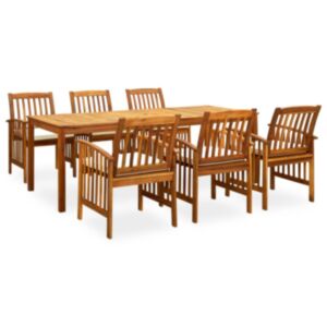 3058090 Pood24 7 Piece Garden Dining Set with Cushions Solid Acacia Wood (45963+2x312129)