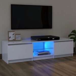 Pood24 тумба под телевизор со светодиодной подсветкой, белый, 120 x 30 x 35,5 см