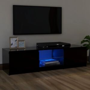 Pood24 тумба под телевизор со светодиодной подсветкой, черный, 120 x 30 x 35,5 см
