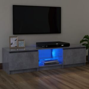 POOD24 Тумба под ТВ со светодиодной подсветкой, бетонно-серый, 120 x 30 x 35,5 см