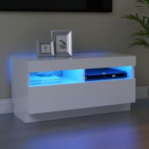 POOD24 тумба под телевизор со светодиодной подсветкой, белый, 80 x 35 x 40 см