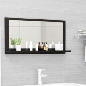 Pood24 vannitoa peeglikapp must 80x10,5x37 cm puitlaastplaat