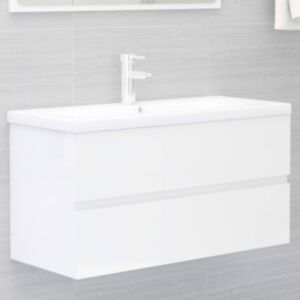 Pood24 valamukapp, kõrgläikega valge, 90 x 38,5 x 45 cm puitlaastplaat