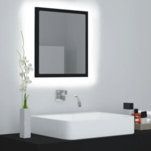 Pood24 LED vannitoa peeglikapp, must, 40 x 8,5 x 37 cm, puitlaastplaat