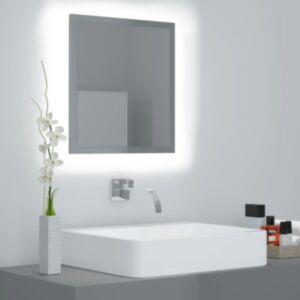 Pood24 LED vannitoa peeglikapp, hall, 40 x 8,5 x 37 cm, puitlaastplaat