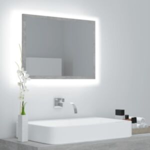 Pood24 LED vannitoa peeglikapp, betoonhall, 60 x 8,5 x 37 cm, puitlaastplaat