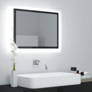 Pood24 LED vannitoa peeglikapp, kõrgläikega must, 60x8,5x37 cm, akrüül