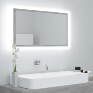 Pood24 LED vannitoa peeglikapp, betoonhall, 80 x 8,5 x 37 cm, puitlaastplaat