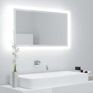 Pood24 LED vannitoa peeglikapp, kõrgläikega valge, 80x8,5x37cm, akrüül
