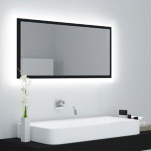 Pood24 LED vannitoa peeglikapp, must, 90x8,5x37 cm, akrüül