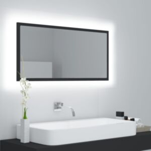 Pood24 LED vannitoa peeglikapp, hall, 90x8,5x37 cm, puitlaastplaat