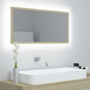 Pood24 LED vannitoa peeglikapp, Sonoma, 90x8,5x37 cm, puitlaastplaat