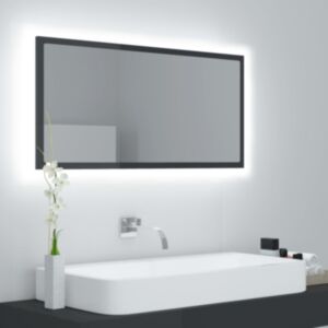 Pood24 LED vannitoa peeglikapp, hall, 90x8,5x37 cm, akrüül