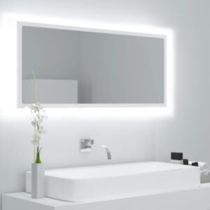 Pood24 LED vannitoa peeglikapp, valge, 100 x 8 x 37 cm, puitlaastplaat