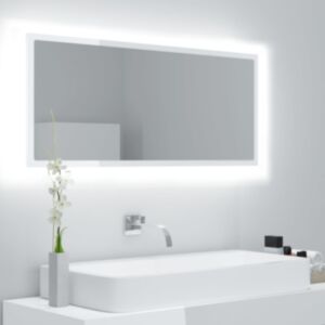 Pood24 LED vannitoa peeglikapp valge 100x8,5x37 cm puitlaastplaat