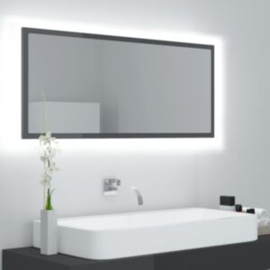 Pood24 LED vannitoa peeglikapp, kõrgläikega hall, 100 x 8,5 x 37 cm puitlaastplaat