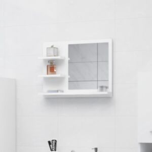 Pood24 vannitoapeegel, valge, 60 x 10,5 x 45 cm puitlaastplaat
