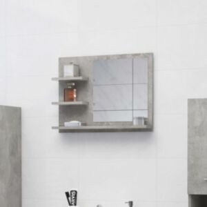Pood24 vannitoapeegel, betoonhall, 60 x 10,5 x 45 cm, puitlaastplaat