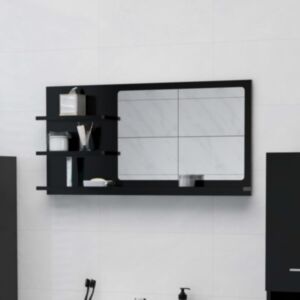 Pood24 vannitoa peeglikapp must 90x10,5x45 cm puitlaastplaat