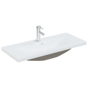 Pood24 sisseehitatud valamu kraaniga, 91x39x18 cm, keraamiline, valge
