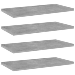 Pood24 riiuliplaadid 4 tk, betoonhall, 40x20x1,5 cm, puitlaastplaat