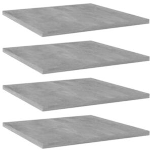 Pood24 riiuliplaadid 4 tk, betoonhall, 40x40x1,5 cm, puitlaastplaat