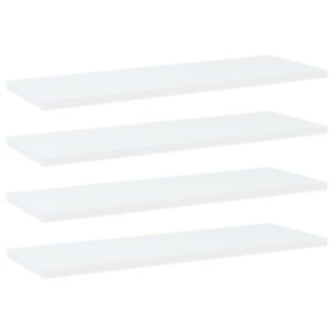 Pood24 riiuliplaadid 4 tk, valge, 60x20x1,5 cm, puitlaastplaat