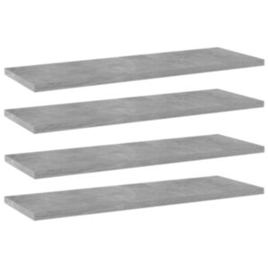 Pood24 riiuliplaadid 4 tk, betoonhall, 60x20x1,5 cm, puitlaastplaat