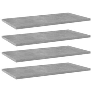Pood24 riiuliplaadid 4 tk, betoonhall, 60x30x1,5 cm, puitlaastplaat