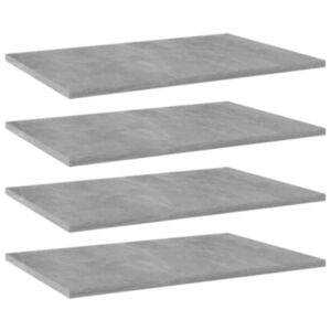 Pood24 riiuliplaadid 4 tk, betoonhall, 60x40x1,5 cm, puitlaastplaat