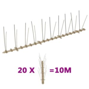 Pood24 2-realine plastist linnupiikide komplekt, 20 tk, 10 m