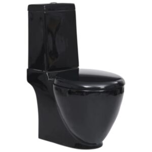 Pood24 keraamiline ümar WC pott alumise veevooluga, must