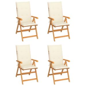 Pood24 aiatoolid, 4 tk, kreemjate istmepatjadega, tiikpuu