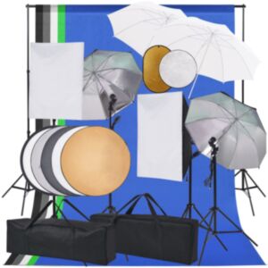 Pood24 fotostuudiokomplekt valgustus, vihmavari, taustapilt, reflektor
