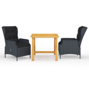 Pood24 3-osaline aiamööbli komplekt, tumehall