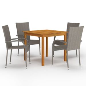 POOD24 Комплект садовой мебели из 5 предметов, серый