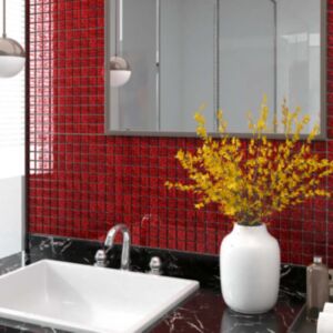 Pood24 isekinnituvad mosaiikplaadid 11 tk punane 30x30 cm klaas