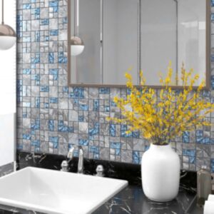 Pood24 isekinnituvad mosaiikplaadid 11 tk hall, sinine 30x30 cm klaas