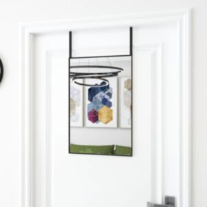 Pood24 uksepeegel, must, 40 x 60 cm, klaas ja alumiinium