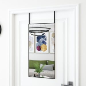 Pood24 uksepeegel, must, 40 x 80 cm, klaas ja alumiinium