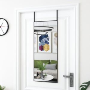 Pood24 uksepeegel, must, 40 x 100 cm, klaas ja alumiinium