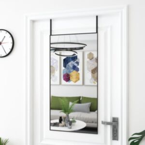 Pood24 uksepeegel, must, 50 x 100 cm, klaas ja alumiinium