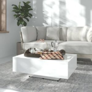Pood24 kohvilaud, kõrgläikega valge, 85 x 55 x 31 cm, puitlaastplaat