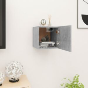 Настенная тумба под ТВ POOD24, бетонный холл, 30,5 x 30 x 30 см