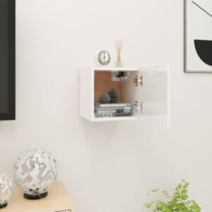 POOD24 настенная тумба под ТВ, глянцевый, белый, 30,5 x 30 x 30 см