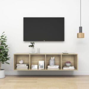 POOD24 навесная тумба под ТВ, дуб Сонома, 37 x 37 x 142,5 см, ДСП