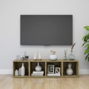 POOD24 Тумба под ТВ 4 шт. Дуб Сонома 37x35x37 см ДСП