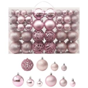 Pood24 100-osaline jõulukuulide komplekt, roosa