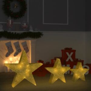 Pood24 jõulukaunistus tähed 3 tk, kuldne, võrgust, LED, õue ja tuppa 