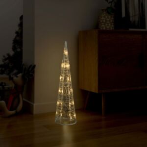 Pood24 akrüülist valguspüramiid, LED-tuli, koonus, soe valge 60 cm
